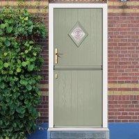 External Stable A1 Bulls Eye Composite Door, Shown in Olive