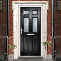 External Virtuoso Carlton Four Mezanno Composite Door, Shown in Black