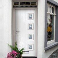 External Virtuoso Chapleton Four Hinge Glazed Composite Door, Shown in White