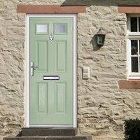 External Virtuoso Carlton Two Glazed Composite Door, Shown in Sage