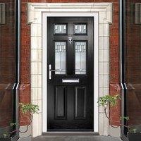 External Virtuoso Carlton Four Bienno Composite Door, Shown in Black