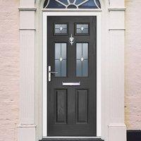 External Virtuoso Carlton Four Prism Composite Door, Shown in Anthracite Grey