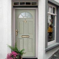 External Virtuoso Chilton One Grill Composite Door, Shown in Olive