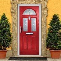 External Virtuoso Chilton Three Mezanno Composite Door, Shown in Red