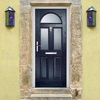 External Virtuoso Chilton Three Glazed Composite Door, Shown in Blue