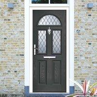 External Virtuoso Chilton Three Diamond Lead Composite Door, Shown in Anthracite Grey