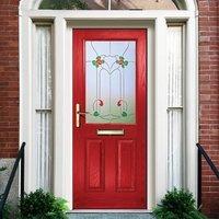 External Virtuoso Crafton Victorian Rose Composite Door, Shown in Red