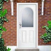 External Virtuoso Claston Glazed Composite Door, Shown in White