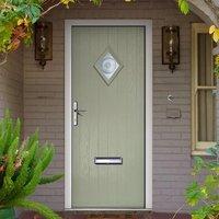 External Virtuoso Chapleton A1 Bulls Eye Composite Door, Shown in Olive