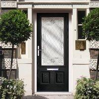 External Virtuoso Harton Pesaro Composite Door, Shown in Black