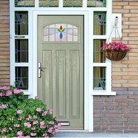 External Virtuoso Malton Fleur Composite Door, Shown in Olive