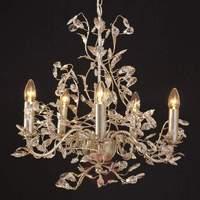 exclusive chandelier buono 5 bulb silver