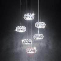 Exquisite Corliano LED hanging light, 6-bulb