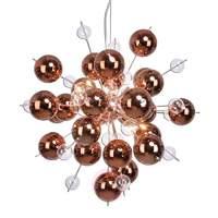 Explosion  pendant light with copper spheres