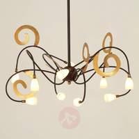 Extravagant pendant lamp LUNAPARK in brown-gold