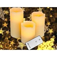 Express Trading ® Large 3 x LED Flickering Flameless Candles Outdoor Indoor