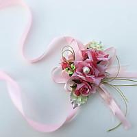 Exquisite Rose Silk Bride Wedding Wrist Corsages