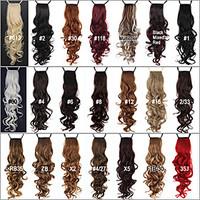 excellent quality synthetic 24 inch long curly clip in ribbon ponytail ...