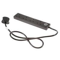 Extension Lead (2m) Surge Protected 4 Socket (Black)