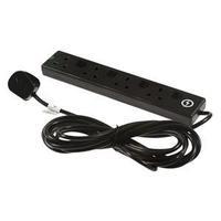 extension lead 2 metres surge protected 13 amp 4 socket individually s ...