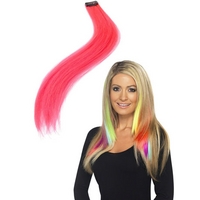 extension hair pieces neon pink