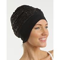 Exclusive Swim Cap - Black with Sequins