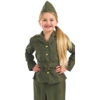 Extra Large Khaki Girls WW2 Army Girl Costume