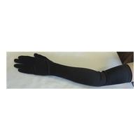 EXTRA LONG BLACK SATIN GLOVES Unbranded - Size: M - Black - Evening gloves