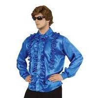 Extra Large Blue Adult\'s Frilly Shirt