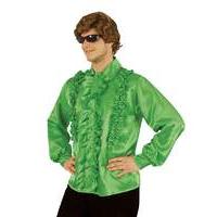 Extra Large Green Adult\'s Frilly Shirt