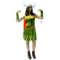 Extra Small Green Viking Lady Fancy Dress Costume