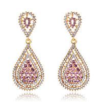 Exqusite Quality Silver AAA Zircon Crystal Drop Earrings for Lady Wedding Party