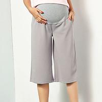 Expectant Mother\'s Comfortable Cotton Thin Section Chiffon Wide-Legged Pants Seven Straight Wide Leg Abdomen Slacks