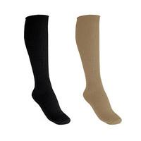 Extra-long Merino Socks (2 - SAVE £2), Black and Beige, Wool