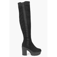 extreme cleated over the knee boot black