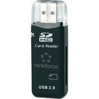 External memory card reader USB 2.0 Renkforce CR02e-K Black
