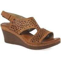 extrafit calla womens wedge heel sandals womens sandals in brown