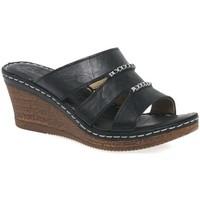 Extrafit Avonlea Womens Wedge Heel Sandals women\'s Sandals in black