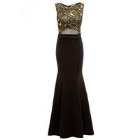 Explosion London Flared Maxi Dress in Black