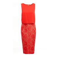 explosion london laced skirt dress in red