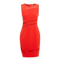 explosion london mesh mini bodycon dress in red