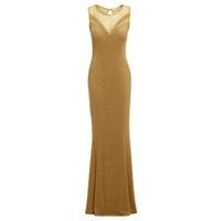 Explosion London Maxi Mesh Dress in Gold