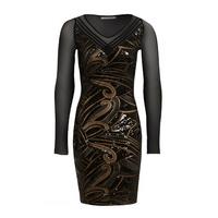 explosion london long sleeve mesh midi dress