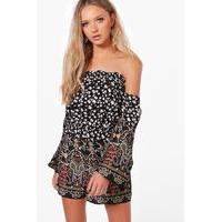 extreme cold shoulder playsuit multi