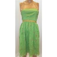 Express Size 4 Lime Green Embroidered Evening Dress
