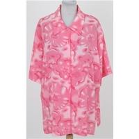 Exell, size 22 pink & white short sleeved blouse