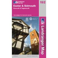 Exeter & Sidmouth - OS Landranger Active Map Sheet Number 192