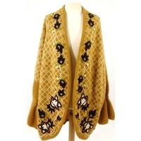 Excel size L ochre yellow oversized knitted cardigan