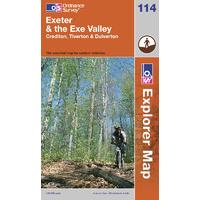 exeter the exe valley os explorer active map sheet number 114