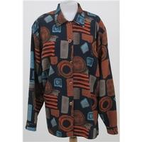 Exell size 22 navy & orange patterned shirt